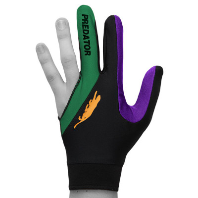 Перчатка для бильярда Predator's Hunter Velcro Multicolor черная/зеленая/фиолетовая безразмерная