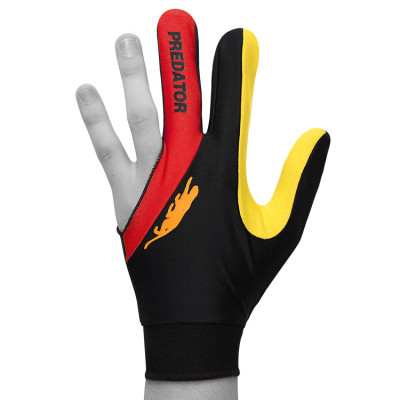 Перчатка для бильярда Predator's Hunter Velcro Multicolor черная/красная/желтая безразмерная