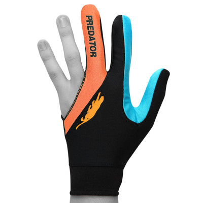 Перчатка для бильярда Predator's Hunter Velcro Multicolor черная/оранжевая/голубая безразмерная