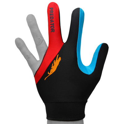 Перчатка для бильярда Predators Hunter Velcro Multicolor черная/красная/синяя безразмерная