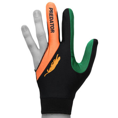 Перчатка для бильярда Predator's Hunter Velcro Multicolor черная/оранжевая/зеленая безразмерная