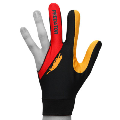 Перчатка для бильярда Predator's Hunter Velcro Multicolor черная/красная/оранжевая безразмерная