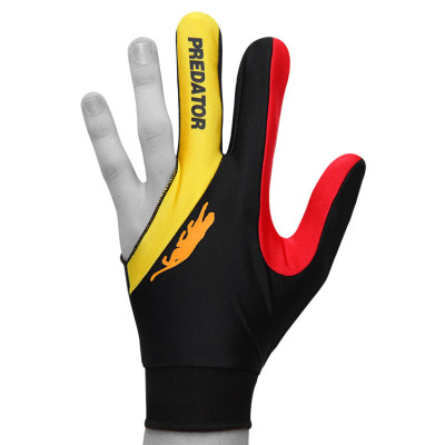 Перчатка для бильярда Predators Hunter Velcro Multicolor черная/желтая/красная безразмерная