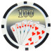 Фишки для покера Cards 100 черные  40 мм 14 г 50 шт