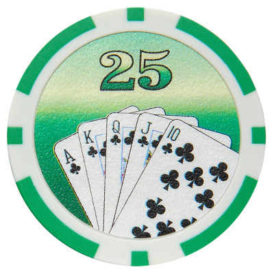 Фишка для покера Cards 25 зеленая 40 мм 14 г 