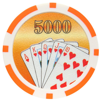Фишка для покера Cards 5000 оранжевая 40 мм 14 г 