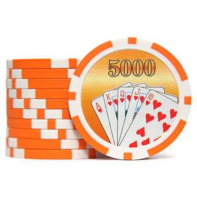 Фишки для покера Cards 5000 оранжевые 40 мм 14 г 50 шт
