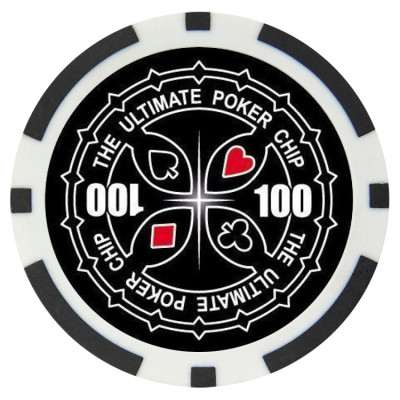 Фишка для покера Tournament Pro 100 с голографическими наклейками черная  40 мм 14 г