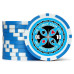Фишки для покера Tournament Pro 10 с голографическими наклейками голубые  40 мм 14 г 25 шт