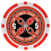 Фишка для покера Tournament Pro 5 с голографическими наклейками красная  40 мм 14 г
