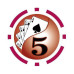 Фишка для покера Holdem Poker 5 с голографическими наклейками красная  40 мм 14 г