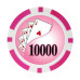 Фишки для покера Holdem Poker 10000 с голографическими наклейками розовые 40 мм 14 г 50 шт
