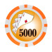 Фишка для покера Holdem Poker 5000 с голографическими наклейками оранжевая  40 мм 14 г