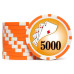 Фишки для покера Holdem Poker 5000 с голографическими наклейками оранжевые  40 мм 14 г 150 шт