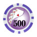Фишки для покера Holdem Poker 500 с голографическими наклейками фиолетовые  40 мм 14 г 150 шт
