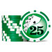 Фишка для покера Holdem Poker 25 с голографическими наклейками зеленая 40 мм 14 г