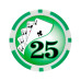 Фишка для покера Holdem Poker 25 с голографическими наклейками зеленая 40 мм 14 г