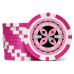 Фишки для покера Tournament Pro 10000 с голографическими наклейками розовые  40 мм 14 г 50 шт
