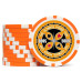 Фишки для покера Tournament Pro 5000 с голографическими наклейками оранжевые  40 мм 14 г 25 шт