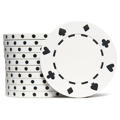 Фишки для покера Tournament белые 40 мм 11,5 г 150 шт